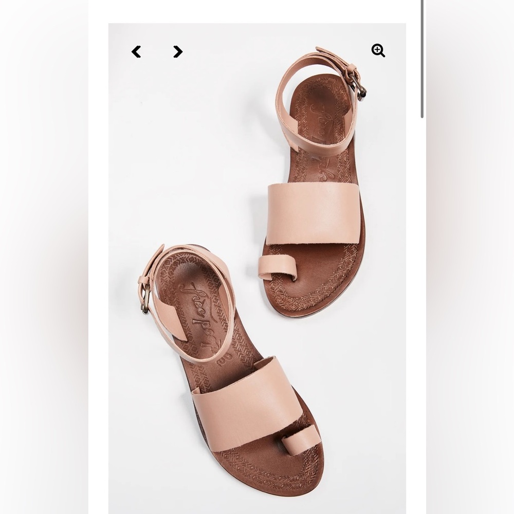 New Free People leather Torrence sandals, tan/nude sz 39. Orig $88